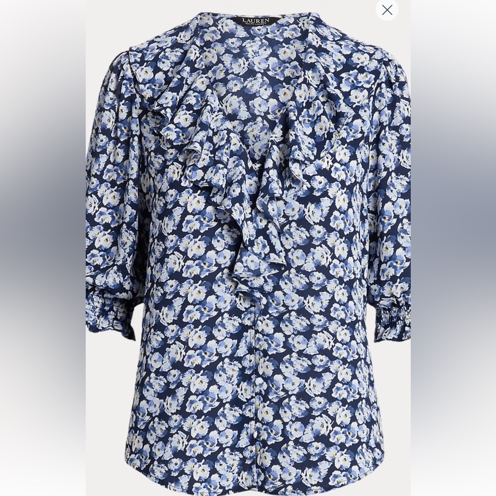 Ralph Lauren Blue Floral Women's Top XXL